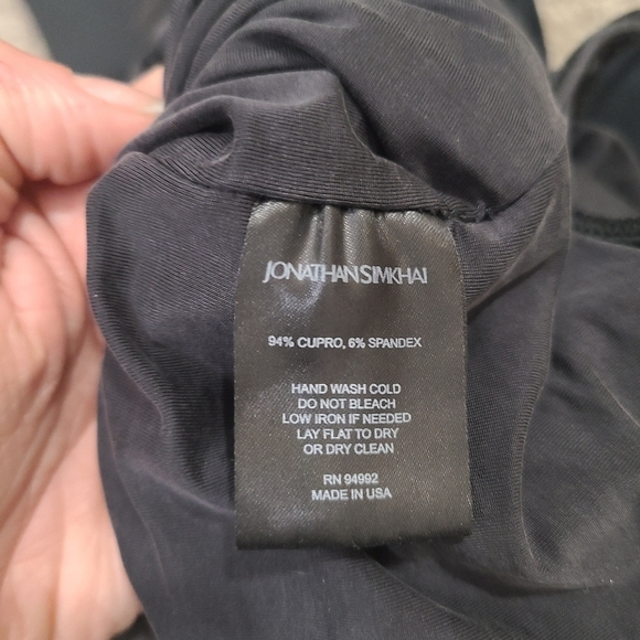 Jonathan Simkhai Black Square Neckline Super Soft Long Sleeve Thong Bodysuit - Picture 5 of 5